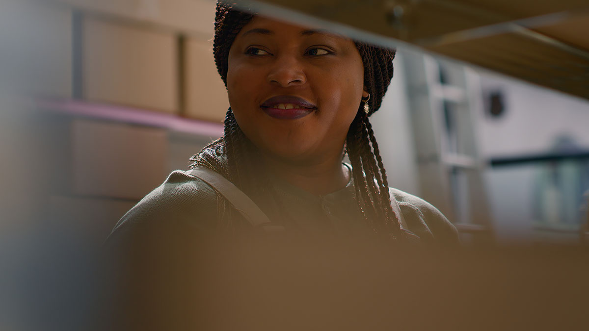 Professional smiling during a consultation